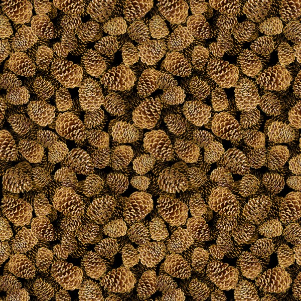 Tannenzapfen Stoff Christmas Joy Metallic Brown Pinecones