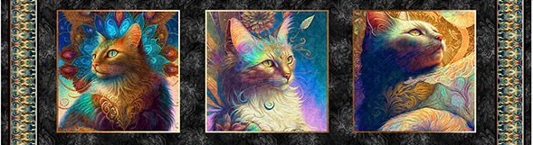 Rest 30cm Katzen Stoff Feline Fantasia Large Cat Picture Patches