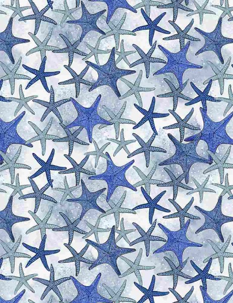 Seesterne Stoff Ocean Blue Starfish Digitaldruck