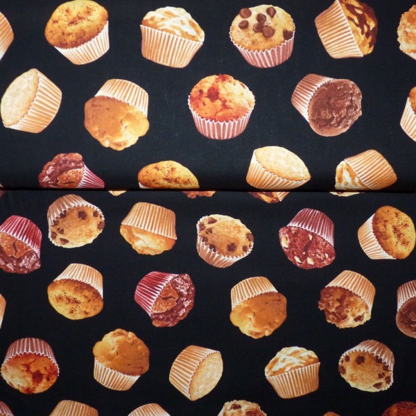 Muffins Stoff Food Fabric