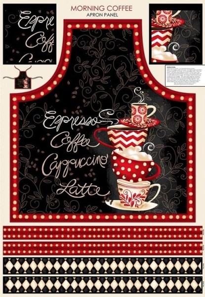 Kaffee Schürze Stoff Panel Morning Coffee Apron