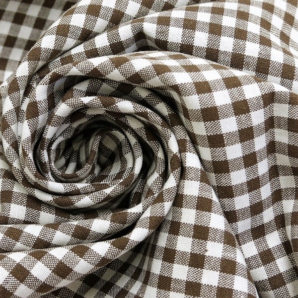 Vichy Karo Stoff 10mm Dunkelbraun %