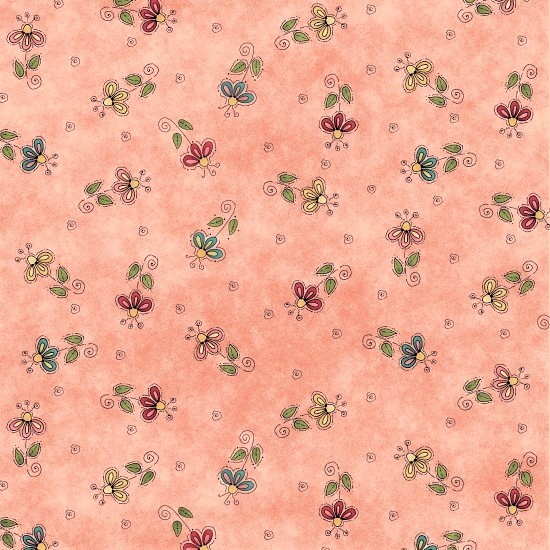 Blumen Stoff No Fowl Play Apricot