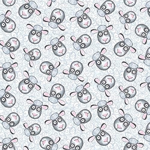 Schafe Stoff Barnyard Boogie Weiß