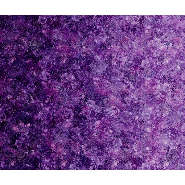 Batik Stoff Dunkelviolett Floralessence