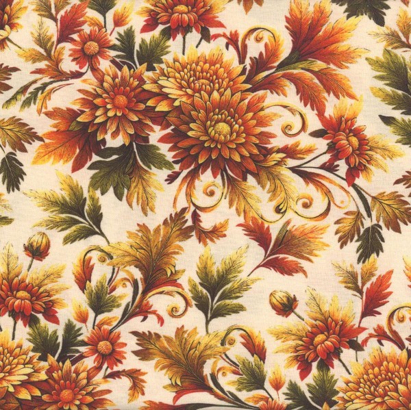 Blumen Herbst Stoff Autumn Cats Splendor Cream