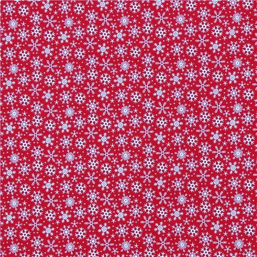 Schneeflocken Stoff Rot Santa Express
