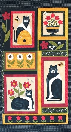 Katzen Stoff Cat For All Seasons Panel