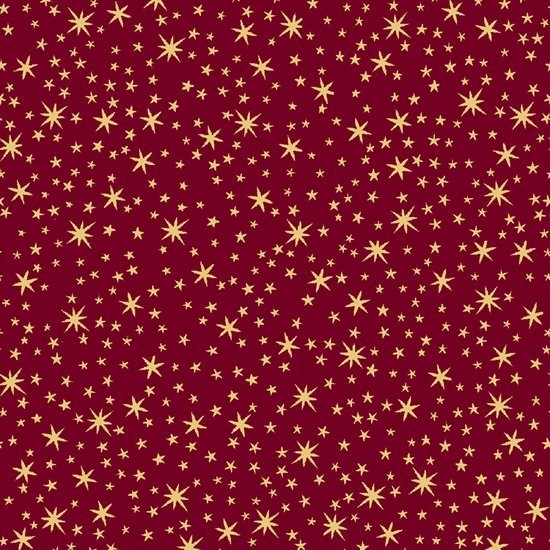 Sterne Stoff Weinrot Gold Weihnachten Holiday Metals Stars
