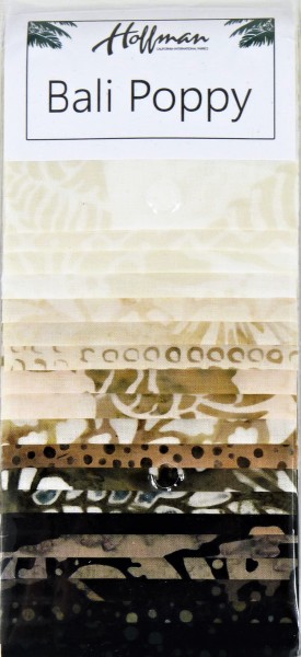 Batik Stoffe Bali Poppy Sepia 2 1/2 Inch Strips