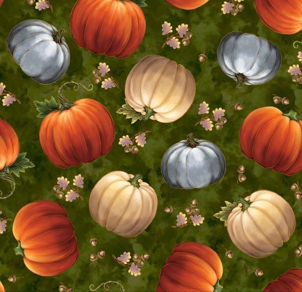 Kürbis Stoff Harvest Elegance Pumpkins