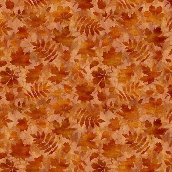 Blätter Stoff Orange Autumn Celebration Leaves
