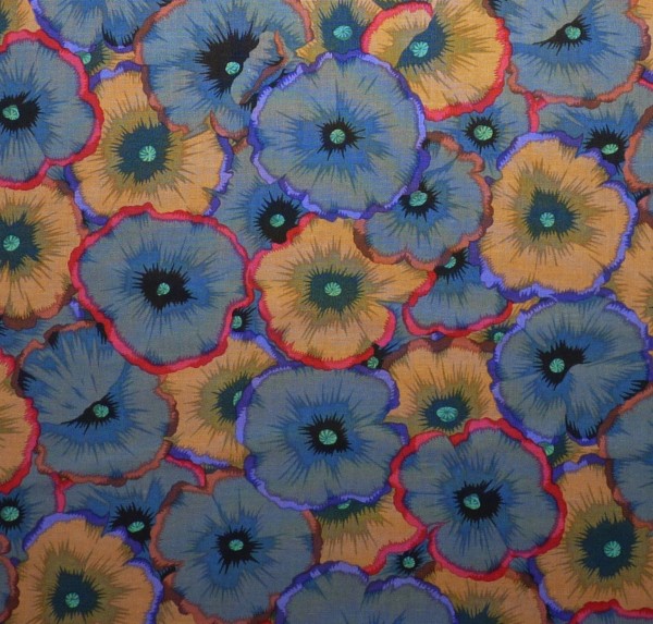 Blumen Stoff Spring Picotte Poppies Grey