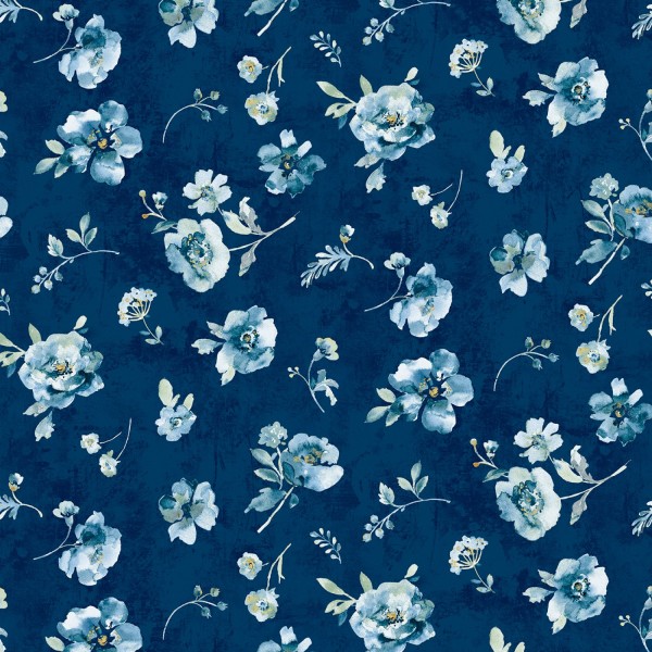 Blumen Stoff Blue Breeze Blue Floral Toss