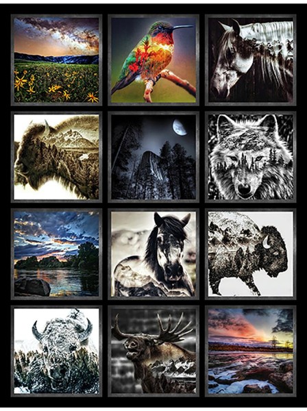 Tiermotive Stoff Panel Dusk Wildlife