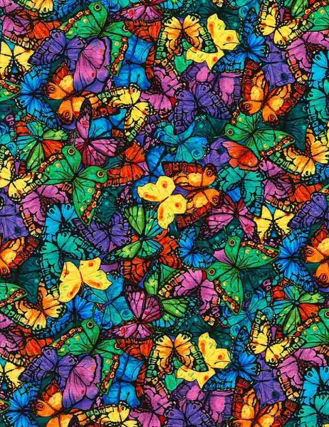 Schmetterlinge Stoff Midnight Tropical Butterflies