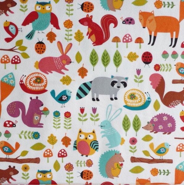 Kinder Stoff Tiere Woodland Friends Flanell
