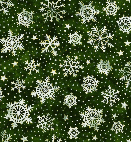 Schneeflocken Stoff Grün Noel Weihnachtsstoffe