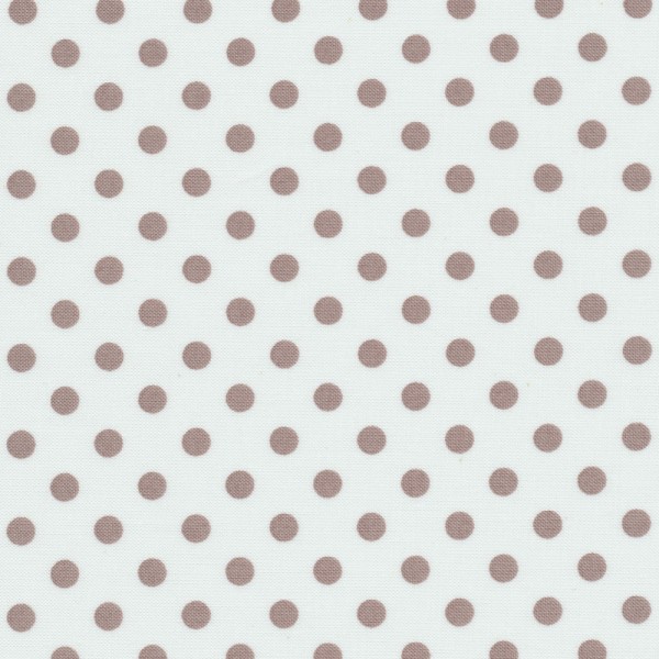 Rest 49cm Punkte Dots Stoff Weiß Taupe Quilters Basic Memories 125