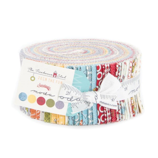 Moda Jelly Roll "The Treehouse Club" Patchworkstoffe Precuts