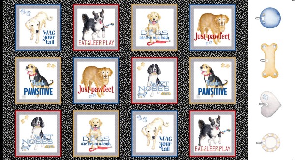 Hunde Stoff Panel Think Pawsitiv Dogs