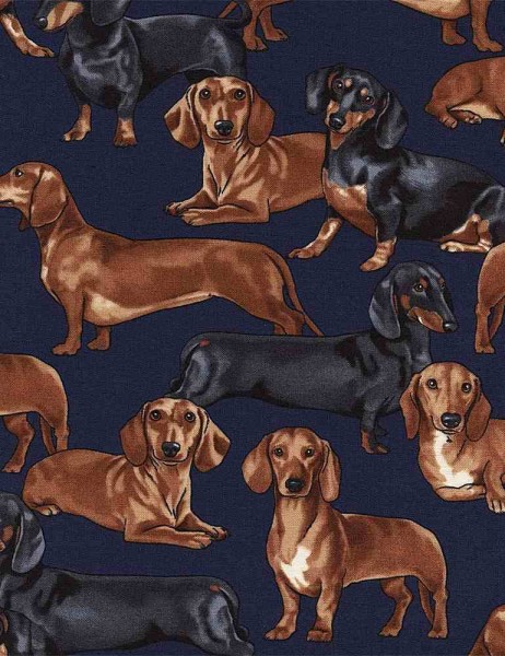 Hunde Stoff Dackel Dachshund